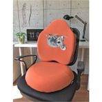 Officekup Visco Gamer Oyuncu Bel Yastığı ve Yuvarlak Oturma Minderi 2'li Set Turuncu Koala