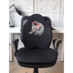 Officekup X-Large Visco Bel Destek Gamer Oyuncu Koltuk Yastığı- Elephant Bee Fil - Siyah