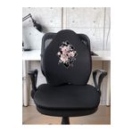 Officekup X-Large Visco Bel Destek Gamer Oyuncu Koltuk Yastığı- Siyah Flower