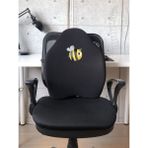 Officekup X-Large Visco Gamer Oyuncu Bel Yastığı ve Visco Kare Oturma Minderi 2'li Set Siyah Arı