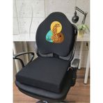 Officekup X-Large Visco Gamer Oyuncu Bel Yastığı ve Visco Kare Oturma Minderi 2'li Set Siyah Chitah