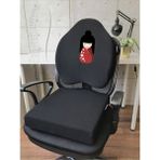 Officekup X-Large Visco Gamer Oyuncu Bel Yastığı ve Visco Kare Oturma Minderi 2'li Set Siyah Geisha