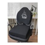 Officekup X-Large Visco Gamer Oyuncu Bel Yastığı ve Visco Kare Oturma Minderi 2'li Set Siyah Gemi
