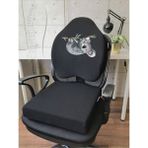 Officekup X-Large Visco Gamer Oyuncu Bel Yastığı ve Visco Kare Oturma Minderi 2'li Set Siyah Koala