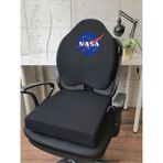 Officekup X-Large Visco Gamer Oyuncu Bel Yastığı ve Visco Kare Oturma Minderi 2'li Set Siyah Nasa