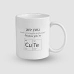 Offo Because You Are Cute Kimya Periyodik Tablo Esprili Beyaz 300 ml Bardak Kupa