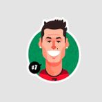 Offo Cristiano Ronaldo Gülümsemesi Tasarımlı Beyaz Laptop Sticker