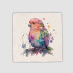 Offo Küçük Kuş Tasarımlı Doğal Taş 10x10 cm Bardak Altlığı