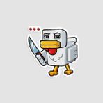 Offo Minecraft Oyunu Tavuk Figürlü Beyaz Laptop Sticker
