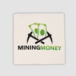 Offo Mining Money Yazılı Doğal Taş 10x10 cm Bardak Altlığı