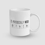 Offo Periodically Need Caffeine Yazılı Periyodik Tablo Esprili Beyaz 300 ml Bardak Kupa