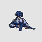 Offo Pubg Oyunu Tüfek Figürlü Beyaz Laptop Sticker
