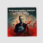 Offo Sabahattin Ali Sözler Koleksiyonu 1 Kürk Mantolu Madonna Doğal Taş 10x10 cm Bardak Altlığı