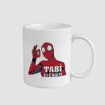 Offo Spiderman Tabi Efendim Yazılı Beyaz 300 ml Bardak Kupa