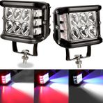 Offroad Sis Lambası Beyaz-kırmızı-mavi 12 Led 36w Cift