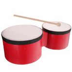 OFFSCH 1 Takım Vurmalı Çalgı Davul Çocuklar Için Bongolar Yürümeye Başlayan Küçük Çocuklar Bebek Bongoları Bongoları Müzik Aletleri Bateri Seti Odun Kırmızı