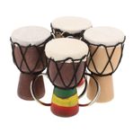 OFFSCH 4 El Davul Enstrüman Anahtarlık Davul Anahtarlık Parti Iyilik Anahtarlıklar Mini Djembe Davul Anahtarlık Doğum Günü Partisi Malzemeleri Uzun Davul Anahtarlık