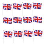OFFSCH Union Jack Elde Tutulan Bayrak Seti - Çubuklarda 50 Adet Birleşik Krallık Bayrağı Bayrağı Ertesi Gün İngiltere Bayrakları Etkinlikler Için