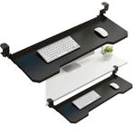 Ofis İş İstasyonları için Sürgülü Klavye Tepsisi Masa Altında Klavye Platformu Artırılmış Çalışma Alanı için Genişletici Tepsi ile Nizer Beyaz 650 mm x 250 mm