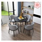 Ofis İş Otel Lobi Yemek Masası Takımı, Yuvarlak Yemek Masası Takımı, Restoran Masa ve Sandalye Takımı Kombinasyon Oturma Odası Yatak Odası Balkon Çalışma Odası Ofis Toplantı Oda,Grey-One Size