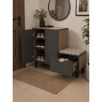 Ofis Sekiz Modern Çok Amaçlı Ayakkabılık Dolabı ve Oturaklı Bench – Kapaklı Raflı Ayakkabı Dolabı, Minderli Çekmeceli Antre Hol Organizer