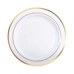 Ofis Turka Plastik Gold Renk Işlemeli Beyaz Tabak 19 cm - 6 Adet