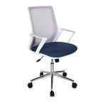 Ofisbazaar Alf Beyaz Fileli Çalışma Koltuğu | Ergonomik Şef Ve Toplantı Koltuğu Mavi/Gri