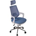 Ofisbazaar Buya Ergonomik Beyaz Açık Mavi Fileli Çalışma Koltuğu