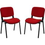Ofisbazaar Form Kırmızı Misafir Sandalyesi 2'li Set | Metal Ayaklı Ergonomik Bekleme ve Toplantı Sandalyesi Kırmızı