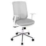 Ofisbazaar Up Beyaz Fileli Çalışma Koltuğu | Ergonomik Şef ve Toplantı Koltuğu Gri