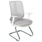 Ofisbazaar Up Beyaz Fileli Misafir Koltuğu | Ergonomik Toplantı Ve Bekleme Koltuğu Gri