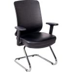 Ofisbazaar Up Deri Misafir Koltuğu | Ergonomik Toplantı ve Bekleme Koltuğu Martin 01- Siyah Deri