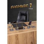 ofisbura Elegance 7 Parça Kristal Makam Masa İsimlik Seti – Gold