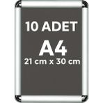 OfisDS 10 Adet A4 Alüminyum Çerçeve Rondo Köşe Aç Kapa Açılır Kapanır - 21X30