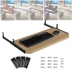 Ofis/Ev/Okul için Ergonomik Sürgülü Klavye Tepsisi - 24 cm Açılır Bilgisayar Klavye Kolu, Beyaz, 60 x 27 cm - Masa Altı Tasarımı ile Duruşu İyileştirin