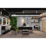 Ofisimi Cage 160 cm Beyaz Çalışma Ofis Masa Takım (Beyaz/siyah)
