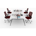 Ofisimi Deep Dörtlü 280 cm Çalışma Ofis Masa Workstation (Lake Beyaz/antrasit)