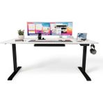 Ofisimi Uprise Comfort Çift Motorlu Yükseklik Ayarlı Masa (72–121 Cm) (Siyah Ayak/lake Beyaz Tabla, 160X80 Cm) - Beyaz - Siyah