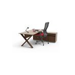 Ofisimi Wino 180 Cm Tekli Maxi Sol Etajerli Personel Çalişma Ofis Masa (karamel Galaxy/milas) Çok Renkli