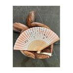 OFİSİNN Beluga Yelpaze Bambu Kumaş Serinletici Vintage Şık Dekorasyon Püsküllü Japon Yelpaze Somon B