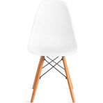 OfisRise Eames Beyaz Ahşap Ayaklı Sandalye