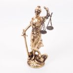 Ofistike 20cm Altın Rengi Adalet Heykeli Themis Biblosu