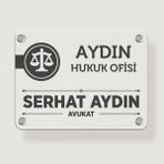 Ofistike Avukatlara Özel Kapı Tabela Büro Ofis Mini Giriş Tabelası - 1 Adet