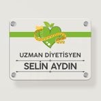 Ofistike Diyetisyenlere Özel Kapı Tabelası - Giriş Tabelası, Ofis Mini Tabela