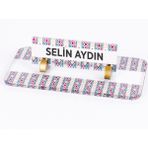 Ofistike Etnik Desenli Kristal Masa Isimliği Ofis Isimlik Ofis Kadınlara Hediye Masa Üstü Cam Büro Isimlik
