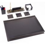 Ofistike Meis Siyah Sümen Takımı 5 Parça Ahşap Masa İsimliği Ofis Hediyesi 28x7 cm