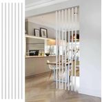 Ofis/Yatak Odası Metal Ayırma Levhası, Oda Bölücü için 7 Sütun Dekoratif, Tavandan Zemine Ayırıcı, 60-80 cm Genişlik, Beyaz