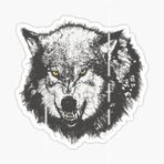 Öfkeli Kızgın Kurt Araba Sticker Oto Yapıştırması 18Cm C2