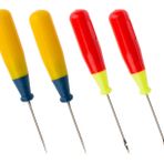 OFXDD Küçük Hızlı İnce Nokta Dikiş Awl El Dikişi Deri için - 4'lü Paket - Kitap Ciltleme için Plastik Saplı Büyük Awl Yazma Aleti