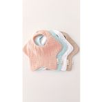 O&G Collection 4'lü Yıldızlar %100 Pamuklu Organik 8 Katlı Müslin Bebek Salya Önlüğü / Mama Önlüğü /Nikel Free